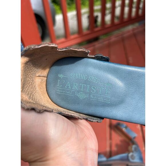 L'artiste Shoes/Spring Step Niarah Sandals Blue Leather Sz EU 39 / US 8, MP $180 - Picture 6 of 10